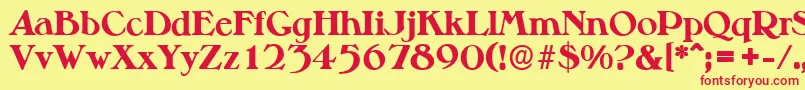 MelbourneserialXboldRegular Font – Red Fonts on Yellow Background