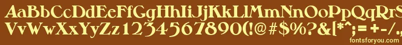 Шрифт MelbourneserialXboldRegular – жёлтые шрифты на коричневом фоне