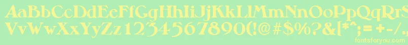 MelbourneserialXboldRegular Font – Yellow Fonts on Green Background