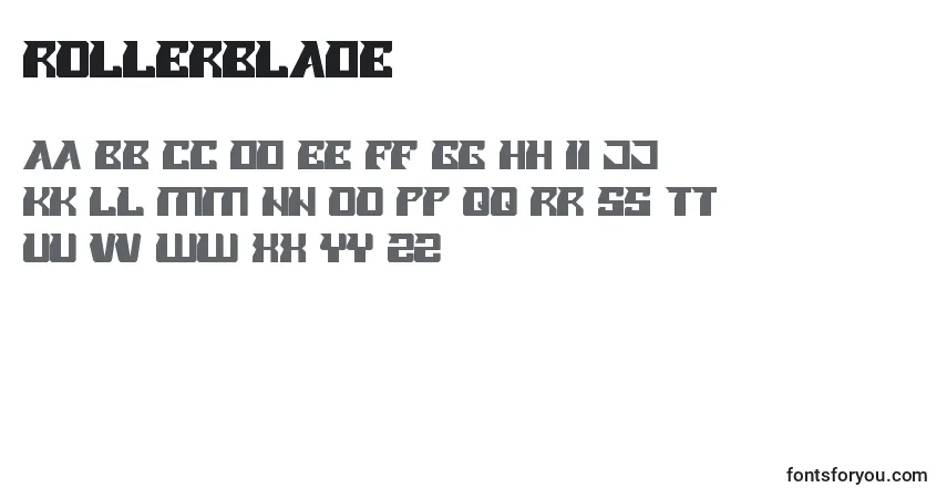 Schriftart RollerBlade – Alphabet, Zahlen, spezielle Symbole