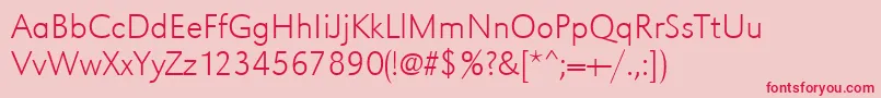 Urwgrotesktextlig Font – Red Fonts on Pink Background