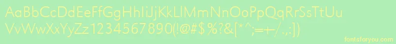 Urwgrotesktextlig Font – Yellow Fonts on Green Background