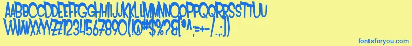 Więcej informacji o czcionce SfIntoxicatedBluesBold Czcionka SfIntoxicatedBluesBold – niebieskie czcionki na żółtym tle