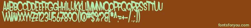 SfIntoxicatedBluesBold Font – Green Fonts on Brown Background
