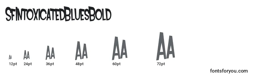 Размеры шрифта SfIntoxicatedBluesBold