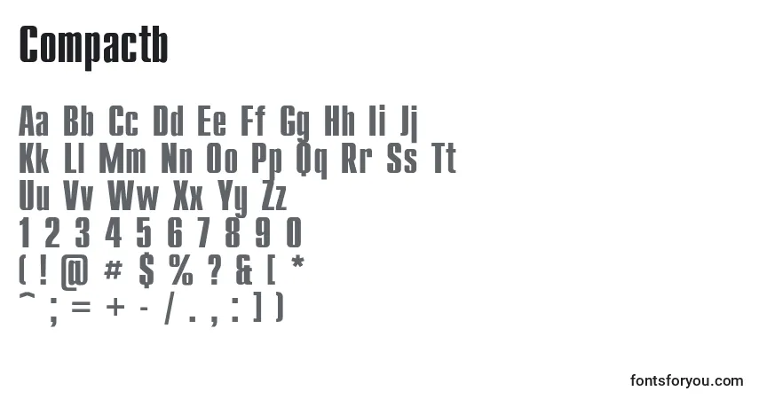 Compactb-fontti – aakkoset, numerot, erikoismerkit