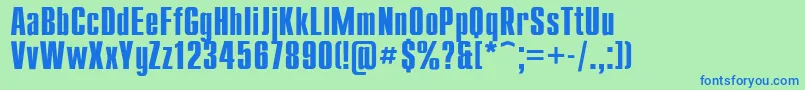 Compactb Font – Blue Fonts on Green Background