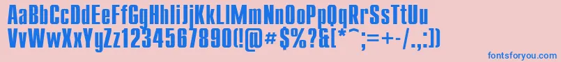 Czcionka Compactb – niebieskie czcionki na różowym tle