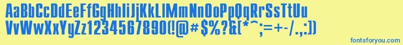 Compactb Font – Blue Fonts on Yellow Background