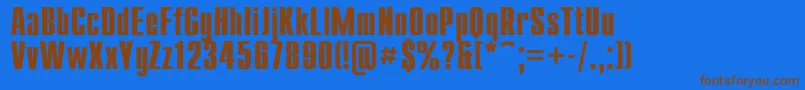 Compactb Font – Brown Fonts on Blue Background