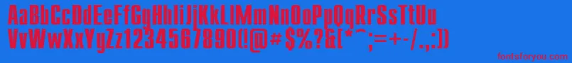 Compactb-fontti – punaiset fontit sinisellä taustalla