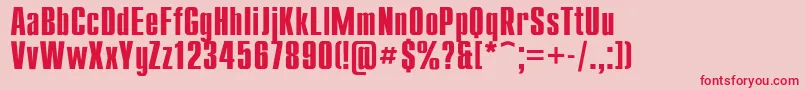 Czcionka Compactb – czerwone czcionki na różowym tle