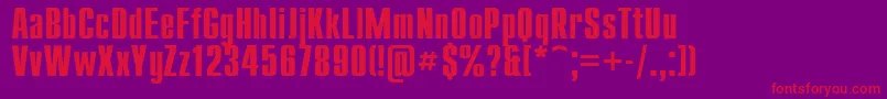 Compactb-Schriftart – Rote Schriften auf violettem Hintergrund