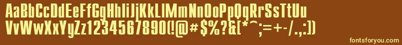 Compactb Font – Yellow Fonts on Brown Background