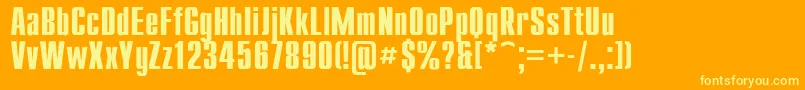 Compactb Font – Yellow Fonts on Orange Background