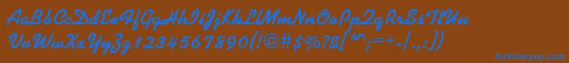 Шрифт Kaplan – синие шрифты на коричневом фоне