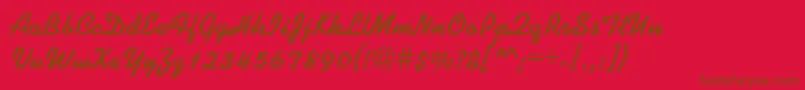 Czcionka Kaplan – brązowe czcionki na czerwonym tle