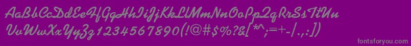 Kaplan-fontti – harmaat kirjasimet violetilla taustalla