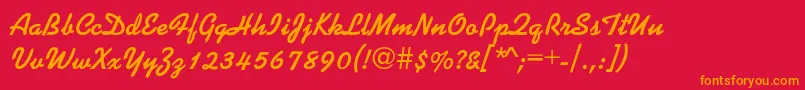 Kaplan Font – Orange Fonts on Red Background
