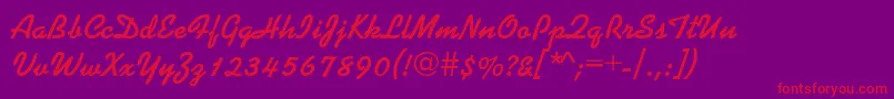Kaplan Font – Red Fonts on Purple Background