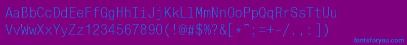 フォントMonocondensedcttRegular – 紫色の背景に青い文字
