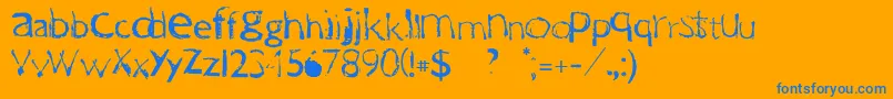 Oneway-fontti – siniset fontit oranssilla taustalla