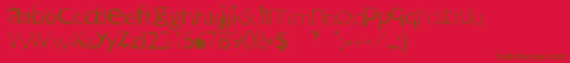 Oneway Font – Brown Fonts on Red Background