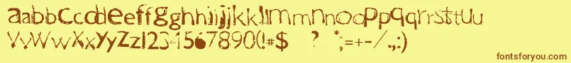 Fonte Oneway – fontes marrons em um fundo amarelo