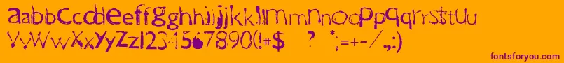 Police Oneway – polices violettes sur fond orange