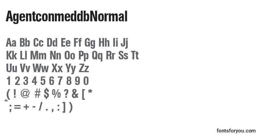 Czcionka AgentconmeddbNormal – alfabet, cyfry, specjalne znaki