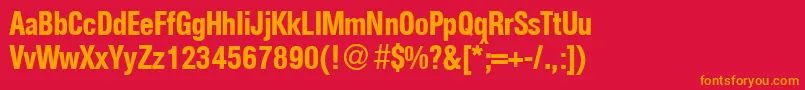 AgentconmeddbNormal Font – Orange Fonts on Red Background
