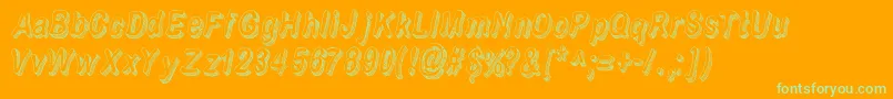 フォントFlimFlam – オレンジの背景に緑のフォント