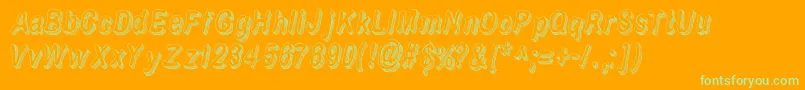 FlimFlam-Schriftart – Grüne Schriften auf orangefarbenem Hintergrund