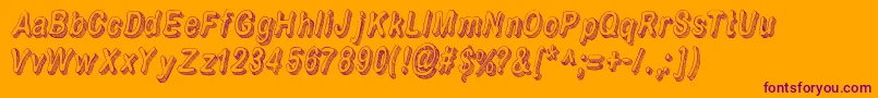 FlimFlam-Schriftart – Violette Schriften auf orangefarbenem Hintergrund