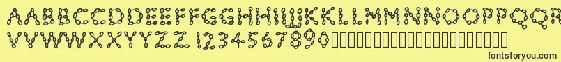 fuente Pwchainsfonts – Fuentes Negras Sobre Fondo Amarillo