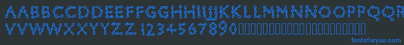Pwchainsfonts Font – Blue Fonts on Black Background