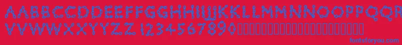 Pwchainsfonts Font – Blue Fonts on Red Background