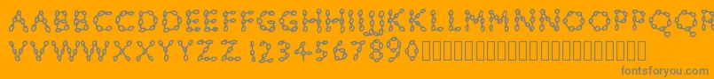 Pwchainsfonts-Schriftart – Graue Schriften auf orangefarbenem Hintergrund