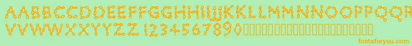Pwchainsfonts Font – Orange Fonts on Green Background