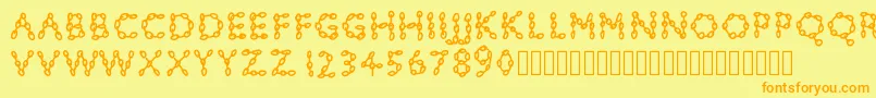 Pwchainsfonts Font – Orange Fonts on Yellow Background