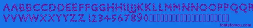 Fonte Pwchainsfonts – fontes roxas em um fundo azul