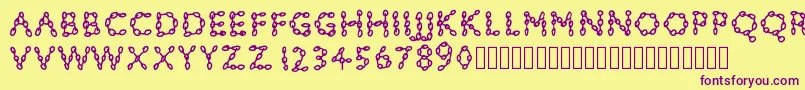Pwchainsfonts Font – Purple Fonts on Yellow Background