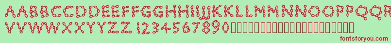 Pwchainsfonts Font – Red Fonts on Green Background