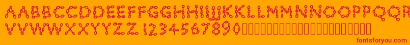 fuente Pwchainsfonts – Fuentes Rojas Sobre Fondo Naranja