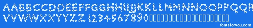 Pwchainsfonts Font – White Fonts on Blue Background