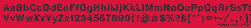 Heb1Db Font – Black Fonts on Red Background