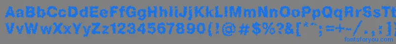 フォントHeb1Db – 灰色の背景に青い文字