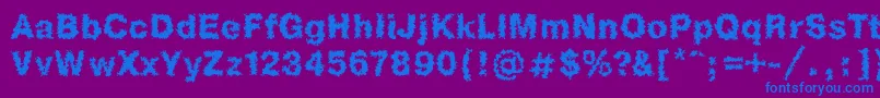 フォントHeb1Db – 紫色の背景に青い文字