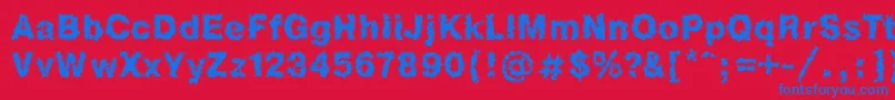 フォントHeb1Db – 赤い背景に青い文字