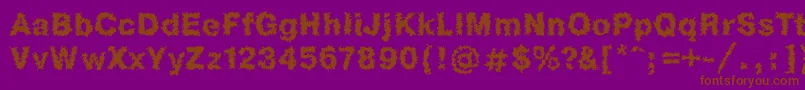 Heb1Db Font – Brown Fonts on Purple Background